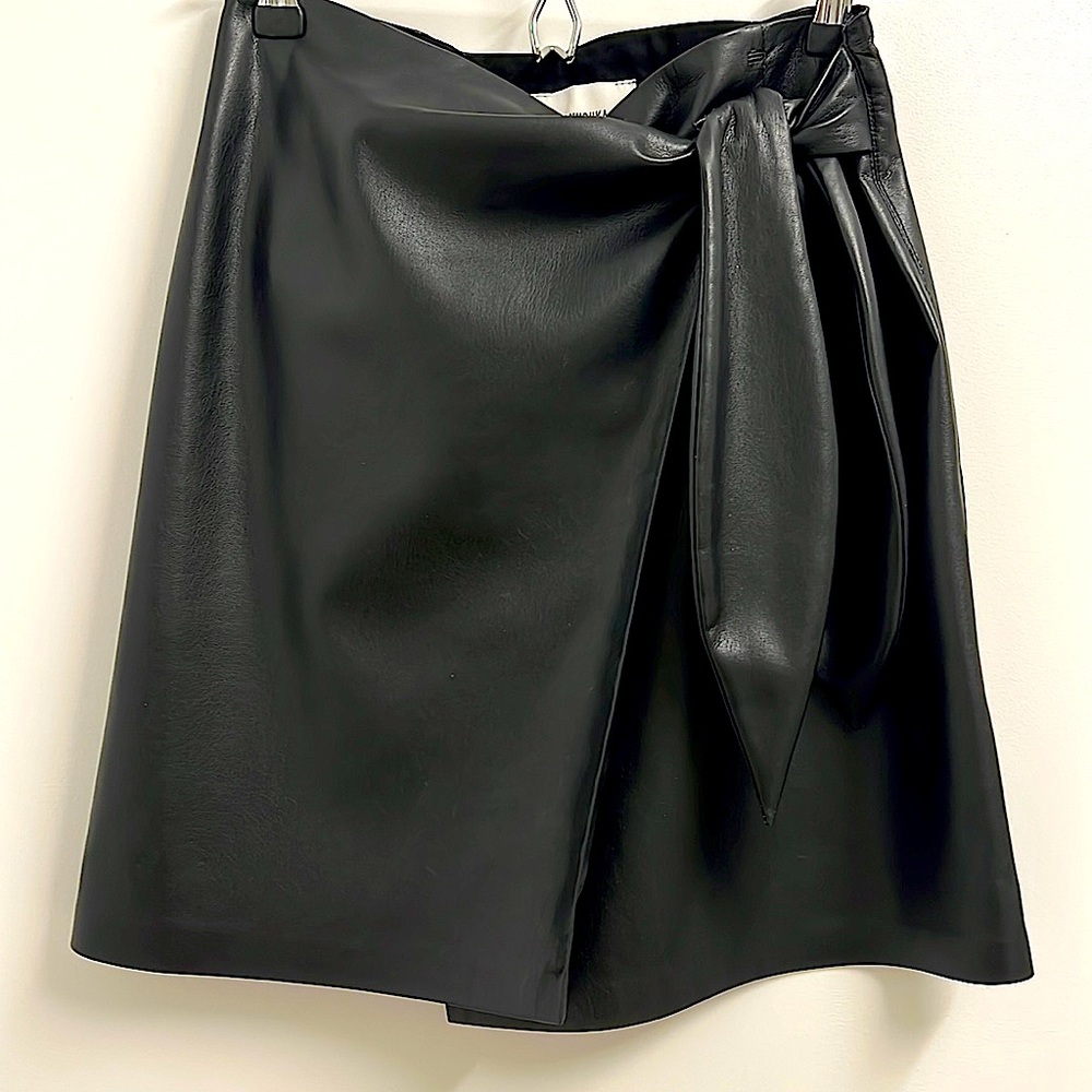 Nanushka Vegan Leather Wrap Mini Skirt - Small